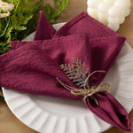 serviette table coton rose violet ruban jute décoration mariage fête rustique moderne