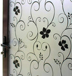 film décoratif adhésif fleurs stylisées moderne blanc noir opaqueness isolation thermique fenêtres portes