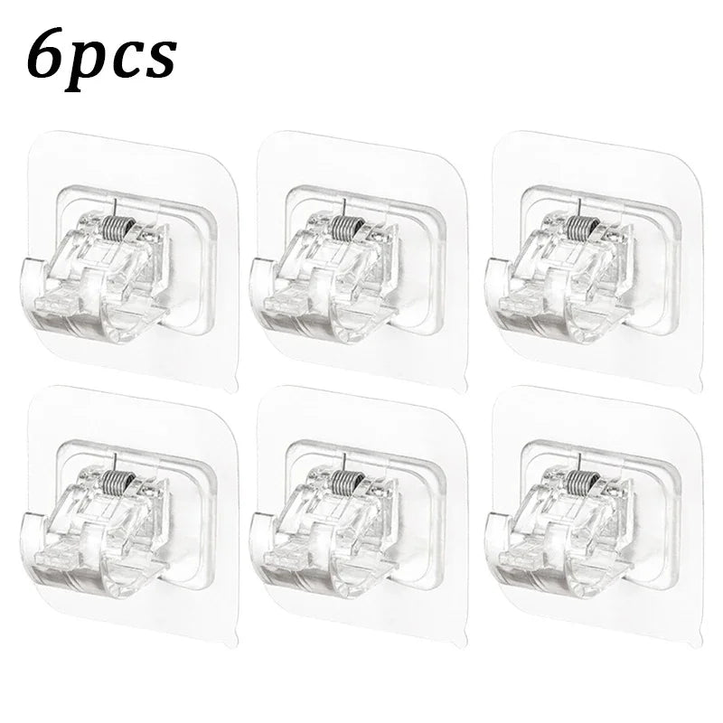 support rideau blanc moderne clips auto adhésifs barre rideau plat lisse opacité fixations murales