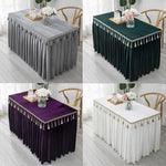 jupe table velours rouge blanc vert foncé gris violet classique réutilisable maison mariage banquet