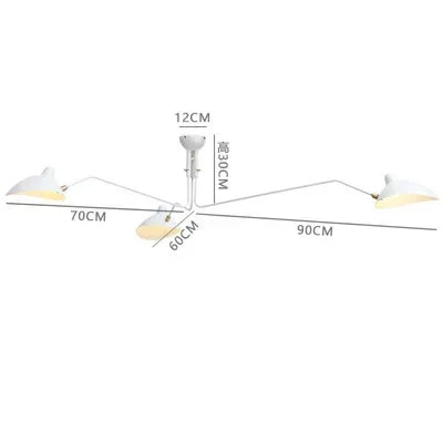 suspension lumineuse moderne industrielle led fer noir blanc toucher interrupteur