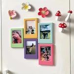cadres photo magnétiques colorés boho instantanés rose violet bleu jaune vert orange reflets modernes