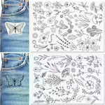 feuilles adhésives broderie transparentes motifs floraux lettres alphabet découpées étiquettes solubles acrylique imprimables adultes