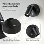lampe murale spot magnétique rechargeable led noir moderne vis usb rechargement
