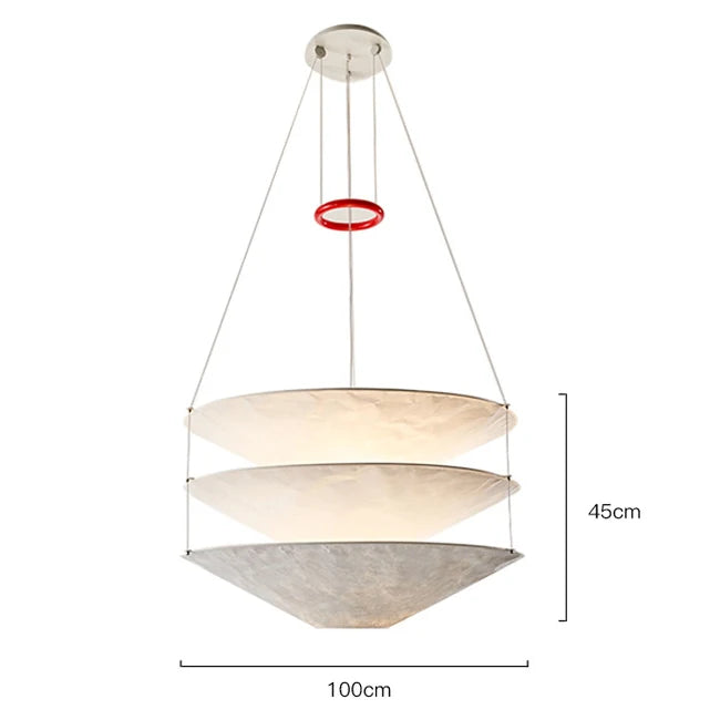 suspension lumineuse moderne blanc texture ondulée salle restaurant chambre principal hall led papier