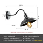 lampe murale industrielle vintage bronze noir étanche éclairage maison E27 LED
