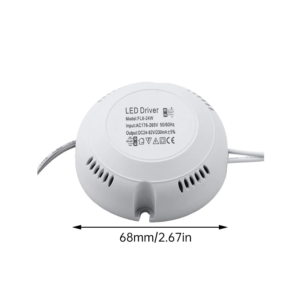 transformateur d'éclairage led driver 220v sortie 24v blanc moderne câbles 68mm opacité rond plat