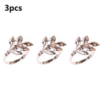 anneaux serviette feuilles or argent rose gold moderne élégants décoration table mariage noël