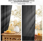 rideaux noir semi transparents texturés moderne minimaliste passe tringle chambre salon