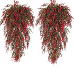 guirlande artificielle fleurs violettes feuilles vertes moderne extérieure accrochée chaîne métallique décoration jardin mariage
