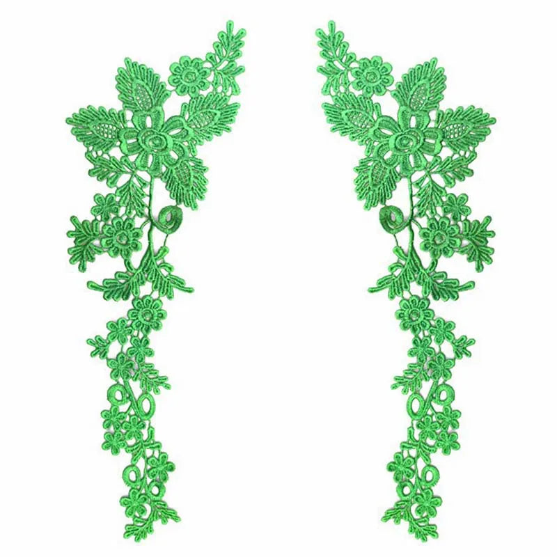 appliques decoratives brodees or rouge vert bleuclair floral polyester mariage