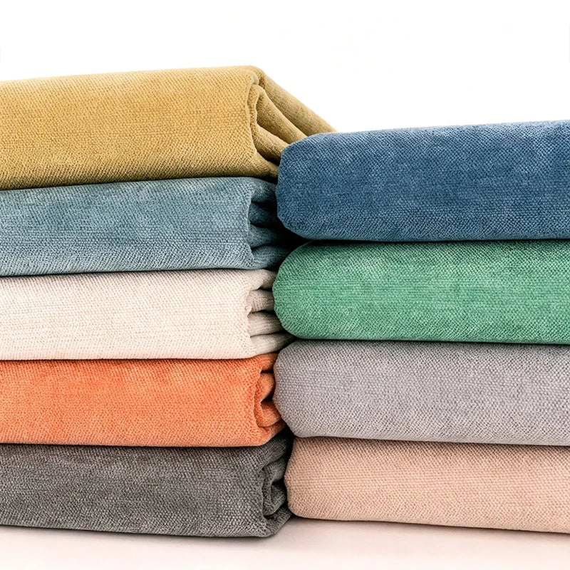 tissu polyester uni moderne vert orange bleu gris marron rouge jaune 148x100cm