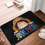 tapis sol antidérapant one piece zoro épées croisées moderne vert noir blanc