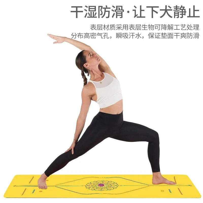 tapis yoga mandala coloré jaune vert clair rose pâle moderne minimaliste yoga fitness thể