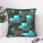 housse coussin carré moderne motif géométrique bleu gris noir polyester lit décoration chambre enfant