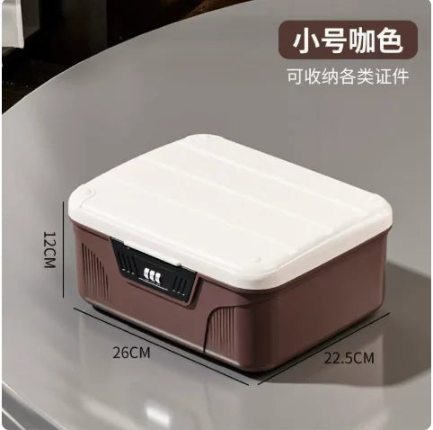 boîte rangement sécurisée imperméable moderne respectueuse environnement blanc marron rétro compact bijoux documents porte