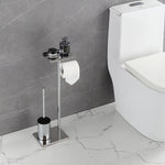 support papier toilette moderne brosse wc intégrée or argent noir