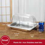 bac alimentaire acier inoxydable couvercle transparent poignée buffet cuisine moderne