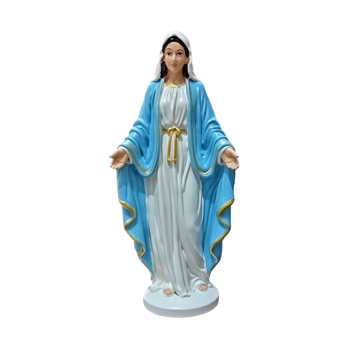 statue sacre coeur jesus resine dorée bras ouverts decoration maison religieuse 18cm