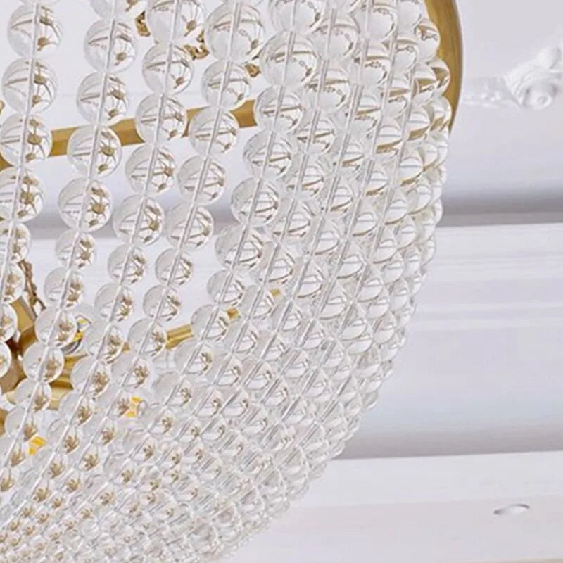 lustre moderne cristal doré rondes transparentes classique salon chambre d'hôtel