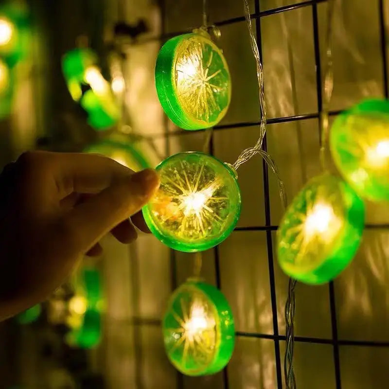 guirlande lumineuse citron orangera lime led festive chambre salon noel