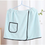 serviette bain polyester absorbante gris bleu élastique poche moderne douce rapide