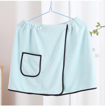 serviette bain polyester absorbante gris bleu élastique poche moderne douce rapide