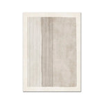 toile d'art minimaliste moderne rayures horizontales beige clair cadre blanc salon chambre decorationintérieur
