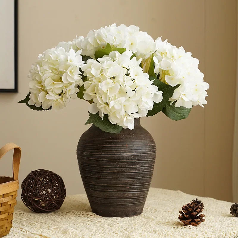 bouquet artificiel hortensia vert clair blanc rose pâle bleu clair moderne minimalisteintérieur decoration