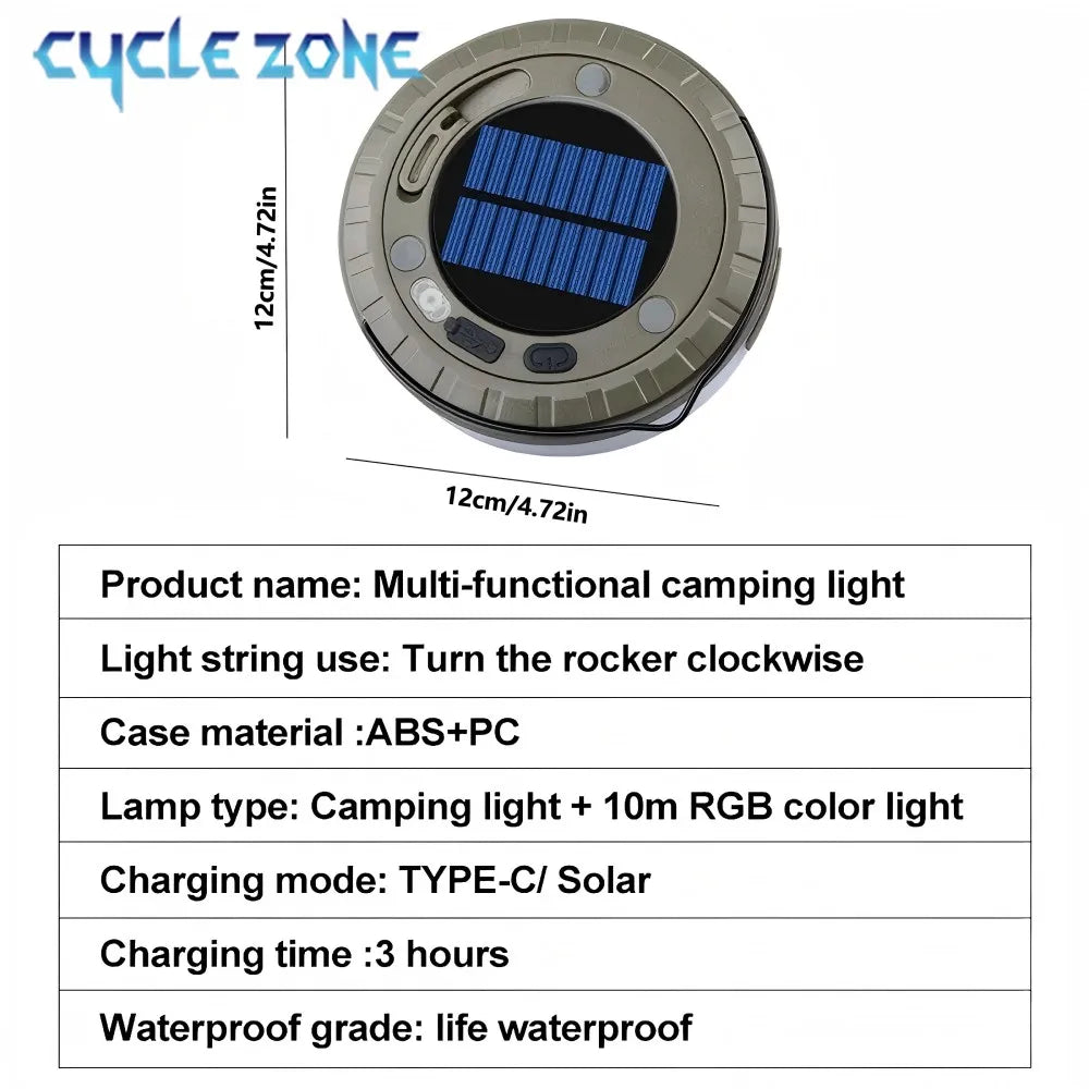 lumière camping guirlande led 10m recharge solaire usb portable moderneextérieur