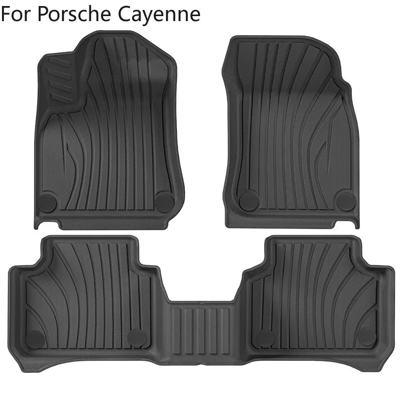 tapis sol coffre rayures horizontales tpe fibre synthétique noir moderne porsche cayenne