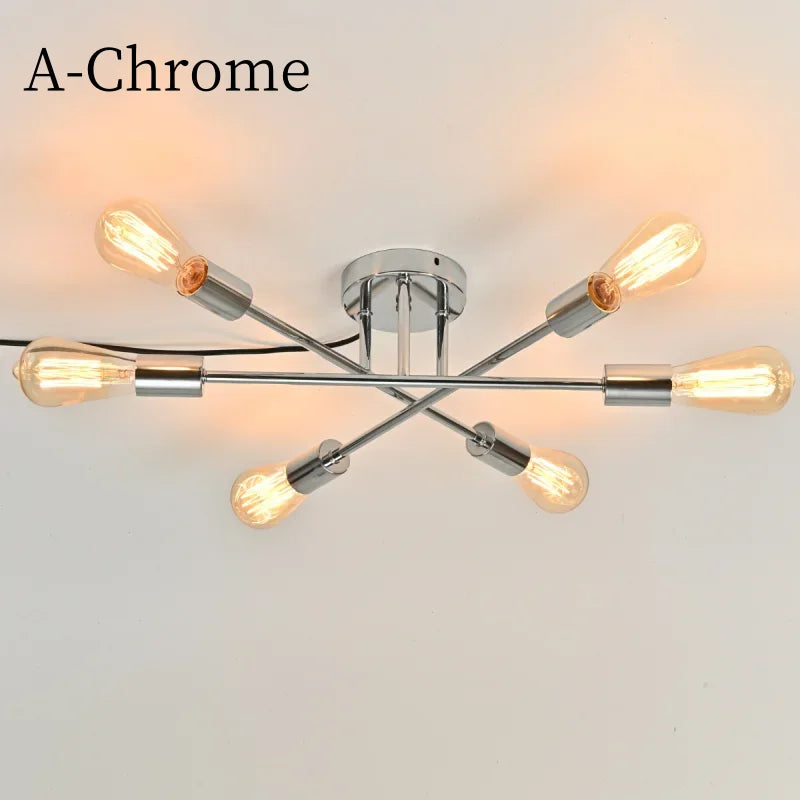 lampe suspension led chrome doré noir moderne ampoules vintage éclairage quotidien monté surface cuisine