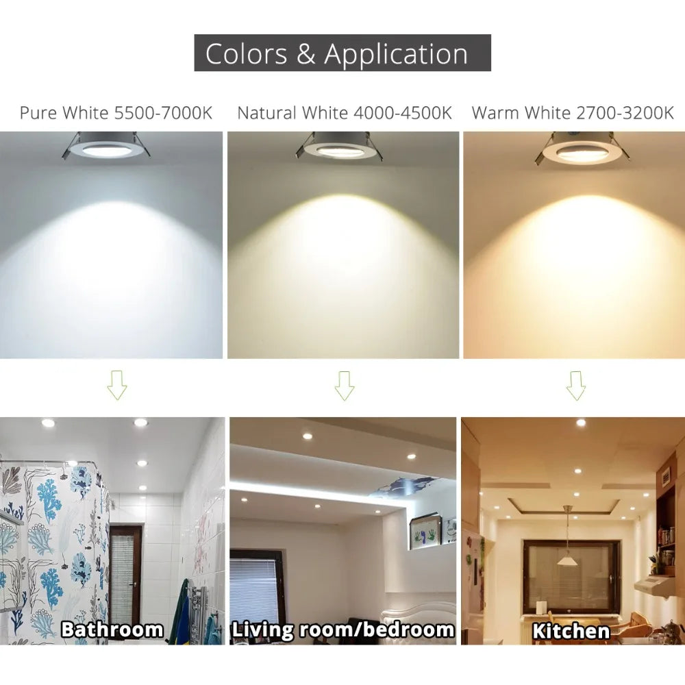spot led blanc opacité mat moderne clips inclusion adaptateur guide
