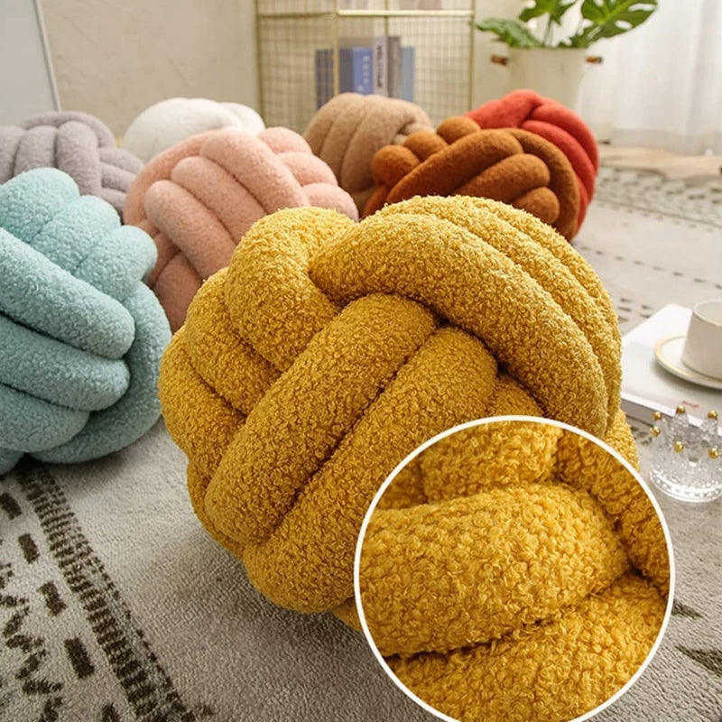 coussin rond pelucheux moderne couleur bleu marine lavable 28cm 28cm