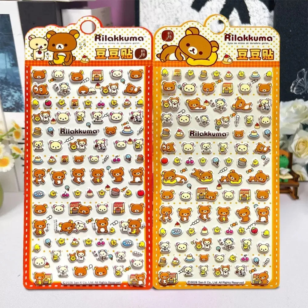 stickers 3d kawaii rilakkuma fruits gâteaux scrapbooking bricolage jouets orange blanc marron clair
