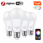 ampoule led intelligente wifi zigbee 15w 18w e27 blanc moderne 2700k 6500k 249lm 2000lm