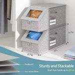boîte rangement chapeaux gris bleu moderne granulée poignées réutilisable pratique anti poussière