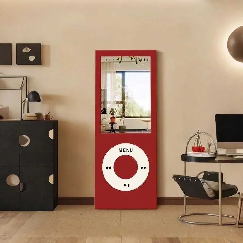 miroir acrylique contemporain noir rouge plat sans cadre salon chambre