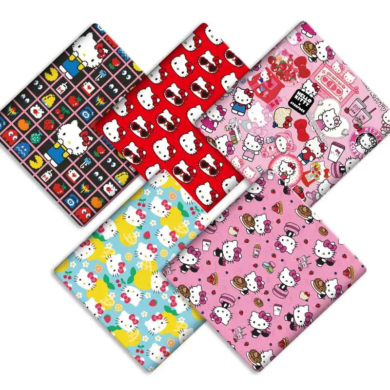 protège carte imprimé hello kitty coton polyester résistant fruits gâteaux cartoon