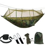 hamac camping extérieur portable deux personnes vert olive camouflage simple moustiquaire polyester robuste