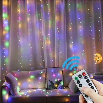 guirlande lumineuse led rideau blanc chaud décoration noël fenêtre intérieur usb télécommande moderne