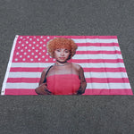 drapeau américain rose étoiles blanches rayures horizontales décoratif patriotique dorés bordure rose blanche