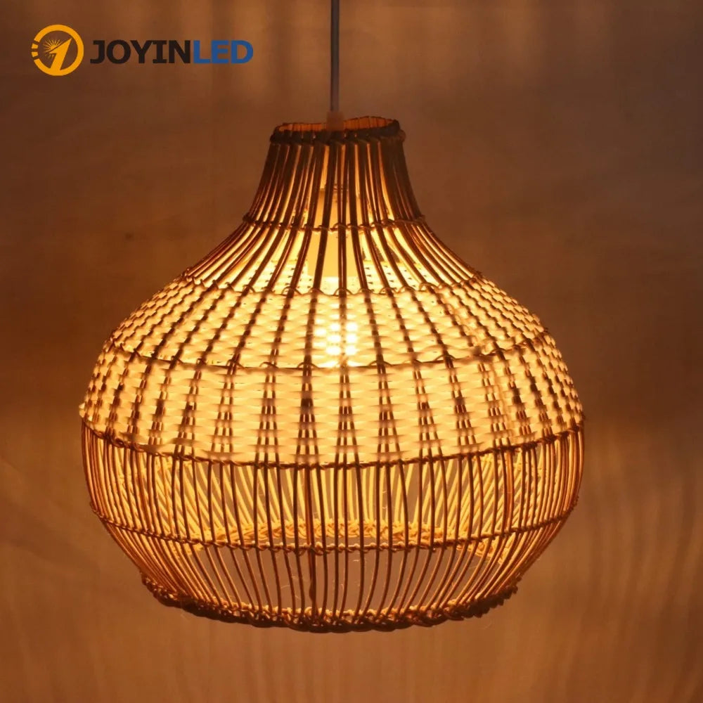 lampe suspendue rotin moderne tissage géométrique beige blanc salon chambre