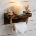 porte papier toilette bois vieilli rustique marins bohème etagere murale turquoise marron fonce