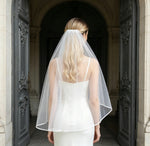 voile mariée classique blanc peigne coiffure mariage church garden simple adult female