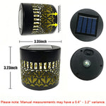 lampe solaire led moderne noire dorée motif floral ajouré étanche