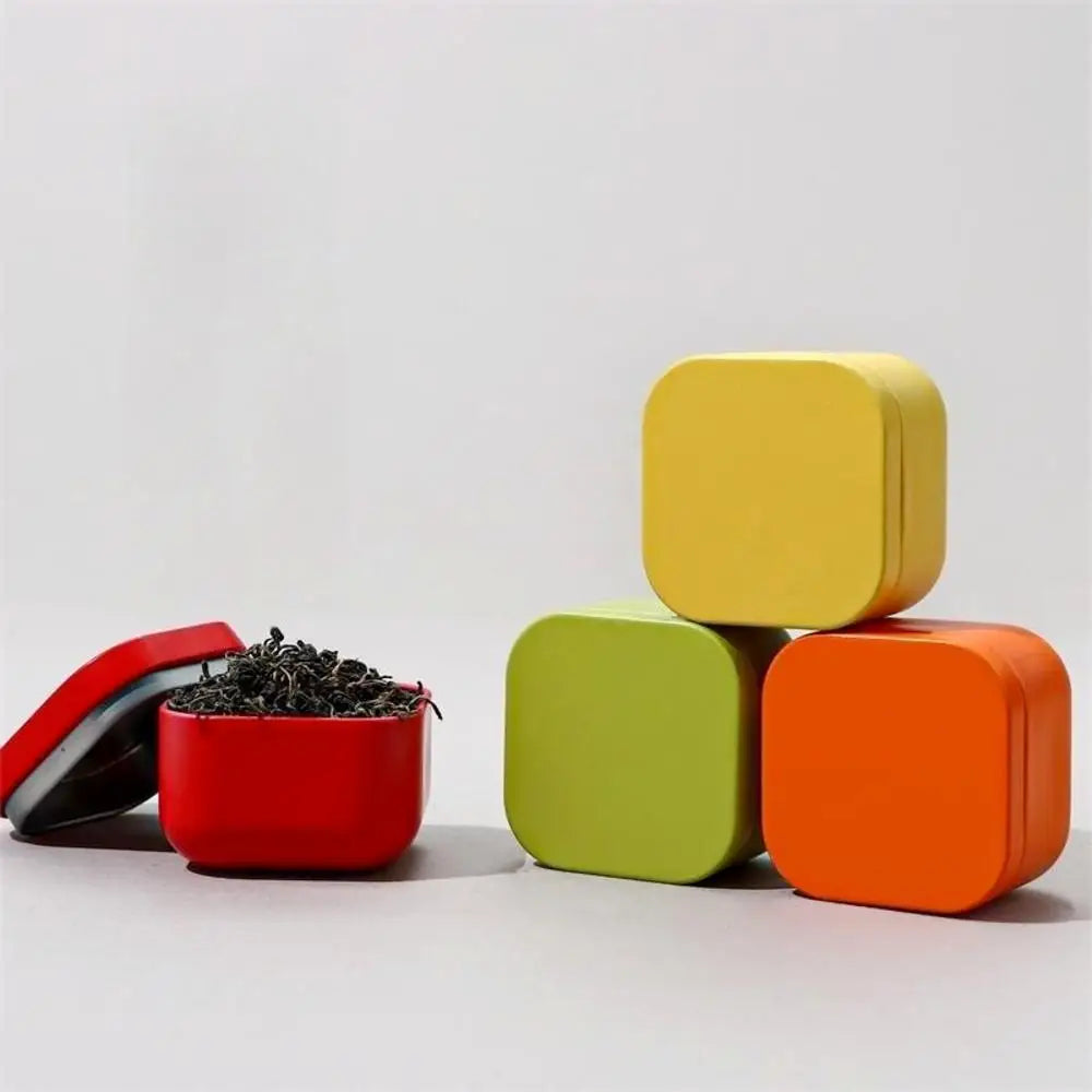 boîte thé métal ronde mate moderne rangement bijoux petits objets