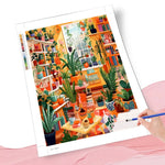 tableau peinture acrylique pinceaux palette paysages végétaux modernes détaillés décoration murale enfants famille