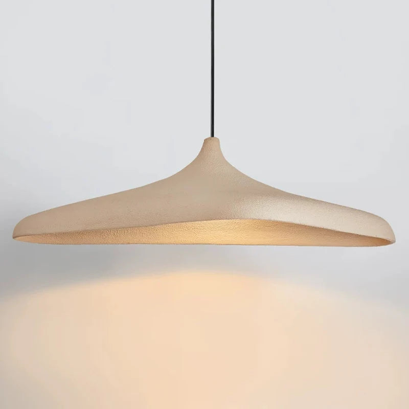 suspension led moderne beige fer câble noir lumière neutre chambre salon