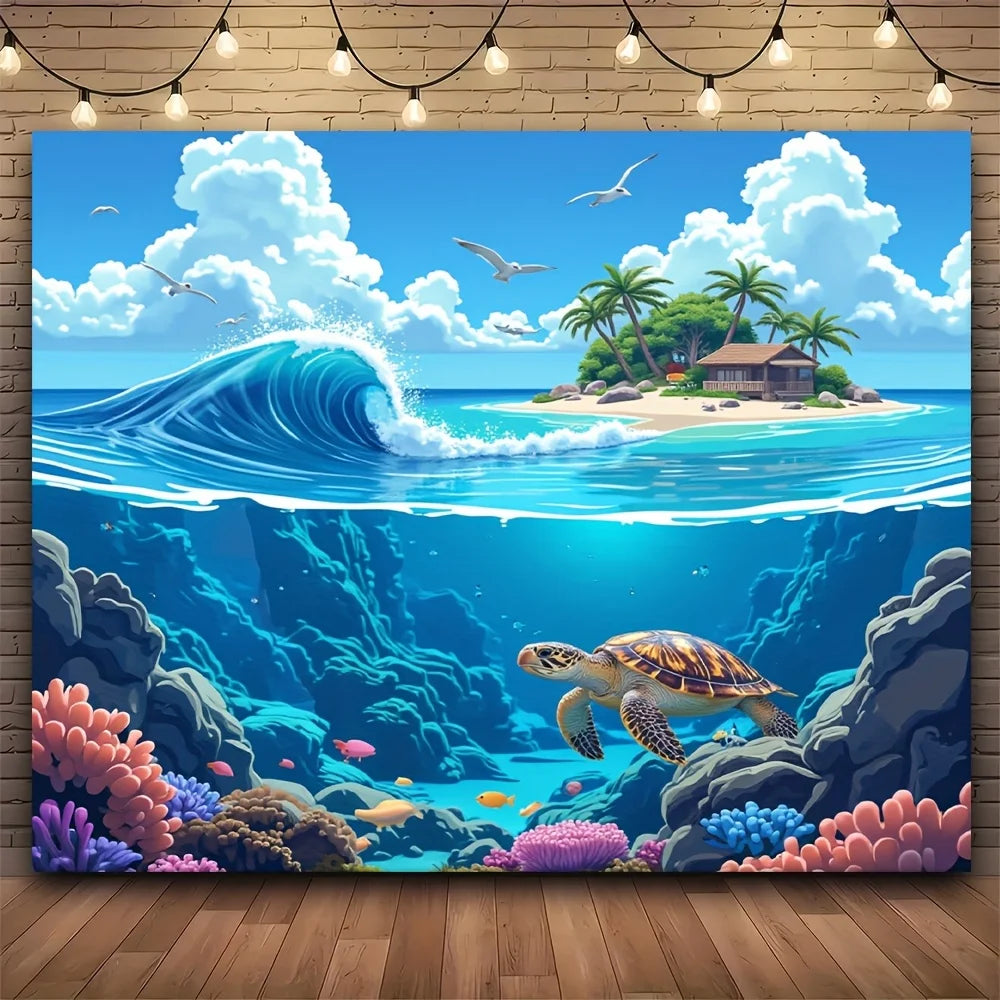 toile d'art paysage marin corail poisson récif océan décoration murale salon chambre maison